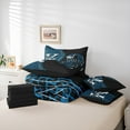 thumbnail image 6 of Feelyou Cheetah Leopard Print Twin Bedding Sets 7-Piece, Couple Romantic Crown Bedding Comforter Set, Black Blue Reversible Sheet Sets, Luxury Bedroom Decor, 6 of 7