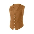thumbnail image 4 of Miluxas Boy's formal Suit Vest Solid Dress Waistcoat Vest with Pockets Yellow 11 Years, 4 of 8