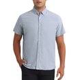 thumbnail image 1 of CAMISAS DE VESTIR PARA HOMBRE SÓLIDAS CORTAS DE ALGODÓN AJUSTE REGULAR CON BOTONES CAMISA OXFORD FORMAL M GRIS, 1 of 4
