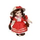 thumbnail image 3 of Muñeca de cerámica coleccionable modelo con sombrero y pelo colección de regalo de cumpleaños figura de en miniatura de pie altura 20 cm Rojo, 3 of 8