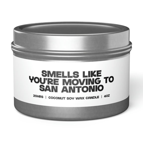 San Antonio Texas Moving Away Friend Tin Candle Gift Decor Vanilla Coffee