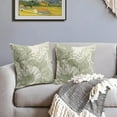 thumbnail image 3 of Vintage Flowers Pillow Covers 18x18 Inch Set of 2 Sage Green Floral Leaves Decorative Square Throw Pillows for Couch Rustic Square Pillow Cases Home Decor for Living Room Sofa Porch Outdoor, 3 of 6