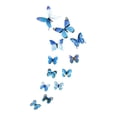 thumbnail image 3 of 12 pegatinas de mariposas, manualidades, calcomanías de pared luminosas 3D de mariposas. Azul, 3 of 9