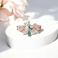 thumbnail image 2 of SHREENATHJEWELRY 9x7MM / 2CT Natural Moss Agate Ring Set Alexandrite Curved Proposal Band Nature Inspired Women Jewelry Anniversary Gift For Wife, 2 of 3