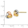 thumbnail image 2 of Leslie's Real 14kt Tri-Color Polished Love Knot Earrings; for Adults and Teens; for Women and Men, 2 of 2