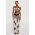 thumbnail image 3 of Womens Wavy Striped Crochet Crop Top, 3 of 5