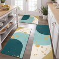 thumbnail image 2 of Teal Gold Splash Marble Kitchen Rugs Sets Of 3,Kitchen Runner Rugs Non Skid Washable,Decorative Kitchen Floor Mats for Kitchen,Sink,Laundry,17"x30"+ 17"x47" + 17"x59", 2 of 6