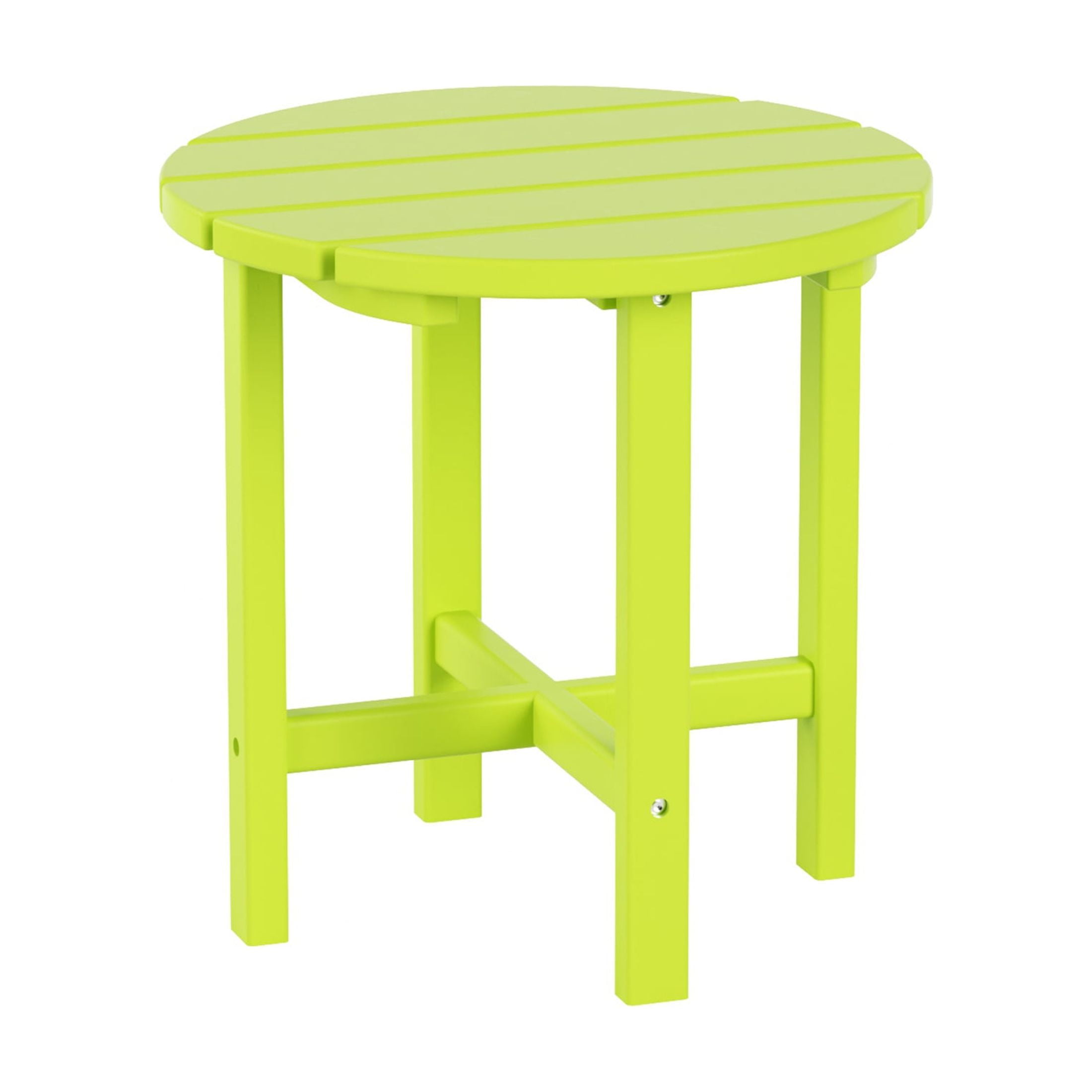 GARDEN 3-Piece Set Plastic Outdoor Chaise Lounges with Round Side Table Included, Lime