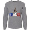 thumbnail image 3 of Inktastic France Eiffel Tower Flag in Text Long Sleeve T-Shirt, 3 of 5