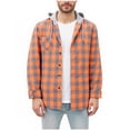 thumbnail image 2 of Seeotter Hooded Flannel Shirt for Men Plaid Shirts Long Sleeve Flannel Jacket Button-Down Shirt Jacket with Hood, 2 of 7