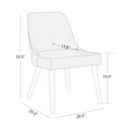 thumbnail image 4 of CHITA Modern Faux Leather Upholstered Kitchen & Dining Room Chairs Set of 2, Wood Legs, Navy Blue, 4 of 8