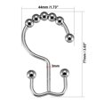 thumbnail image 3 of Unique Bargains Shower Curtain Ring Hooks Metal Double Roller Glide for Bathroom Shower Rods Curtains Liners 12 Pcs, 3 of 6