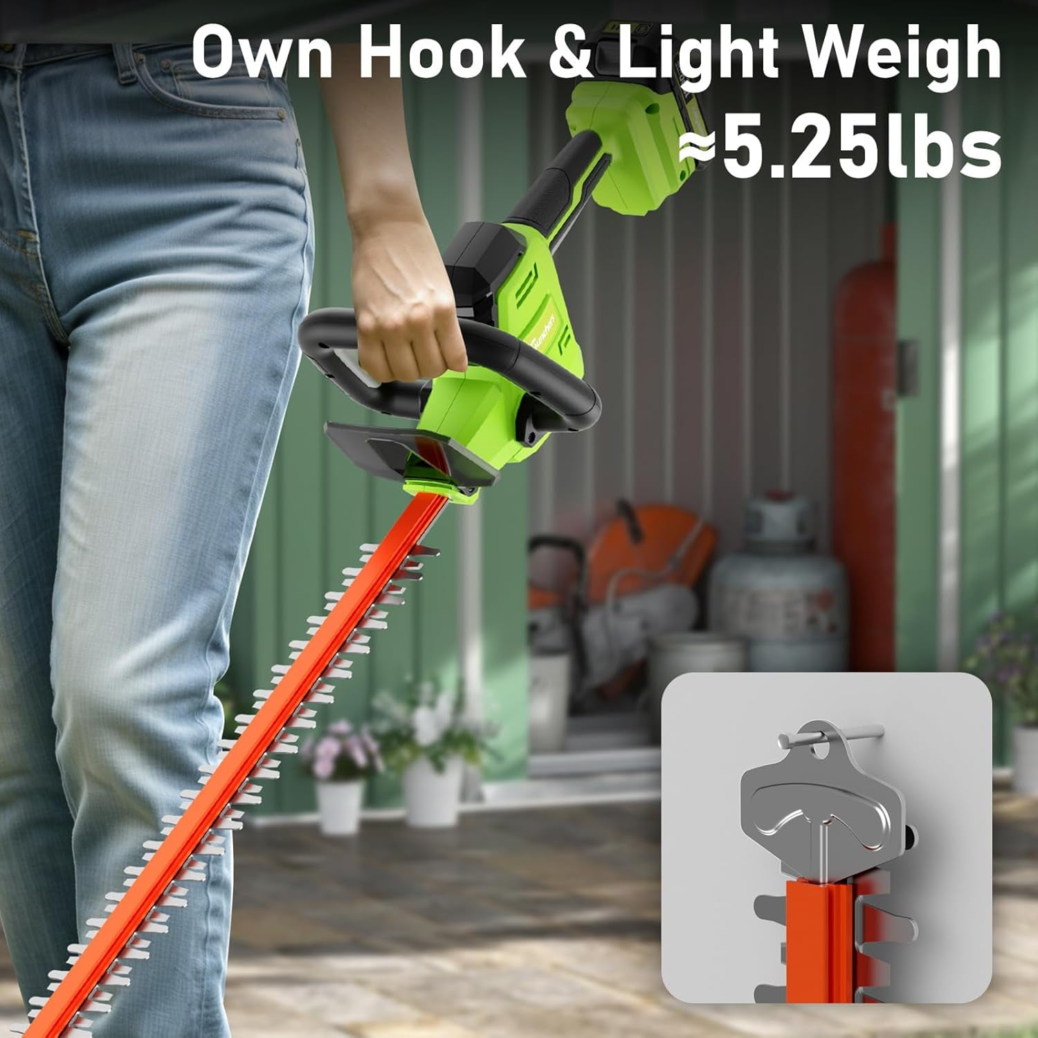 20V Max Cordless Hedge Trimmer, 22 Inch Dual-Action Blade with 2 Batteries & Charger for Garden Lawn Shrub Pruning