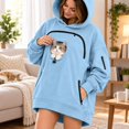 thumbnail image 3 of Carsablanco Pet Pouch Hoodie with Zippered Chest Carrier Pocket, Unisex Relaxed Fit Sweatshirt for Small Pets, 3 of 8
