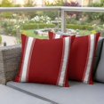 thumbnail image 4 of Christmas Farmhouse Pillow Covers 2 Pack Red Stipe Pillowcase Waterproof Outdoor Throw Pillow Cover for Patio Garden Square Cushion 16”x16”, 4 of 9