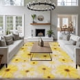 thumbnail image 4 of Farmhouse Daisy Area Rug 5x8 Washable Rug Non Slip Spring Watercolor Yellow White Floral Beige Large Area Rug Soft Stainresistant Indoor Floor Carpet for Living Room Bedroom Home Office Dining Room, 4 of 8