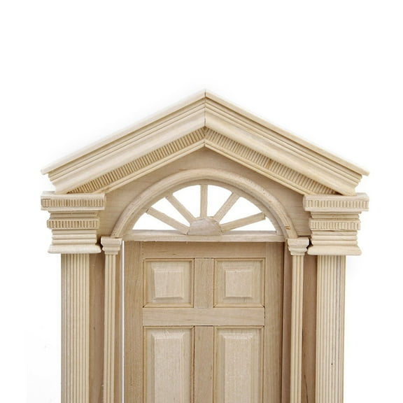 Wooden Door for Dollhouse Decoration Beige Color Traditional Design 14*22 5cm 5.5*8.6 inch