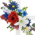 thumbnail image 5 of Mainstays 20 in Outdoor Artificial Floral Wood Cross, Red Rose, Whtie Lily and Blue Daisy, 5 of 8