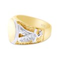 thumbnail image 3 of AFFY Eagle Two Tone Men's Signet Ring In 14k Yellow Gold Over 925 Sterling Silver, Ring Size 14, 3 of 4