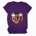 thumbnail image 5 of TOWED22 Halloween Bow Pumpkin Shirt for Women Spooky Season Graphic T Shirt Fall Halloween Short Sleeve Tee Tops(Purple,3XL), 5 of 5