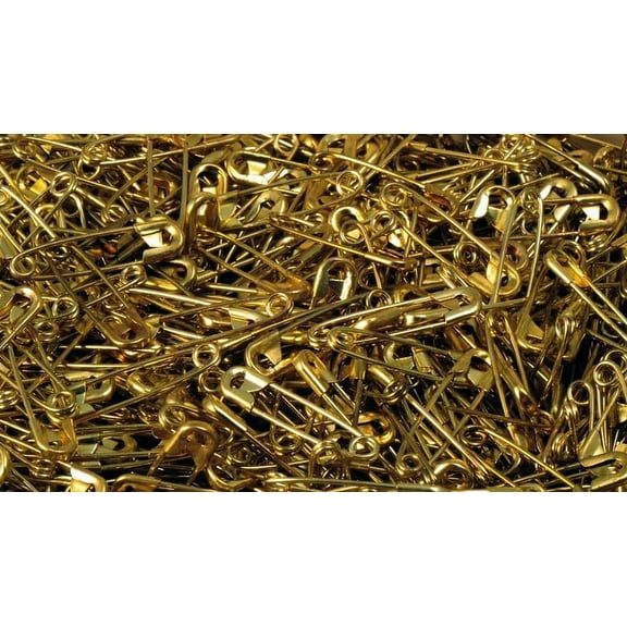 Charmed Wholesale Lot of 10 Gross (1,440 pieces) Mini Working Safety Pins Gold; 3/4"