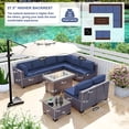 thumbnail image 7 of Gotland Outdoor Patio PE Rattan Wicker Furniture Set with 43" Propane Fire Pit Table 10 Pieces Steel, 7 of 7