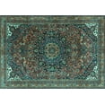thumbnail image 1 of Ahgly Company Indoor Rectangle Medallion Turquoise Blue Traditional Area Rugs, 4' x 6', 1 of 4