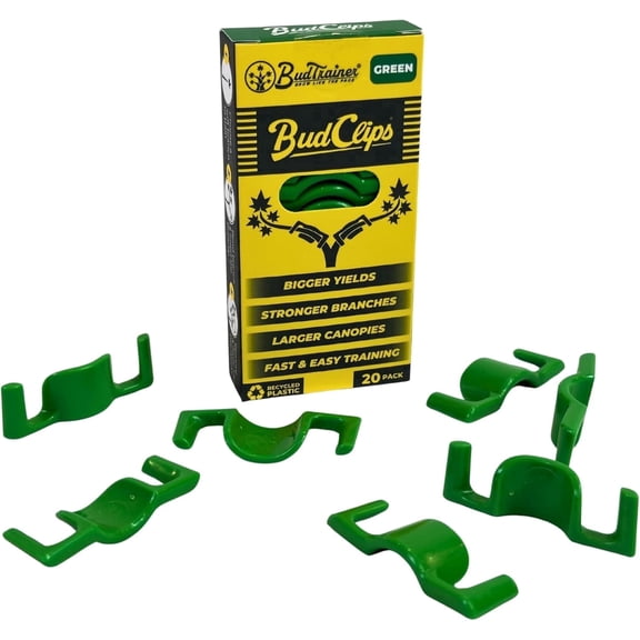 Budclips Plant Training Clips, 20-Pack Reusable LST Bending and Interlocking Stem Support, Universal Size