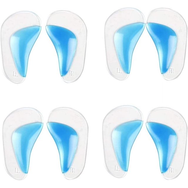 4 pares de plantillas de gel con soporte para el arco, plantillas ortopédicas de silicona para pies planos, ortesis de apoyo, ortesis