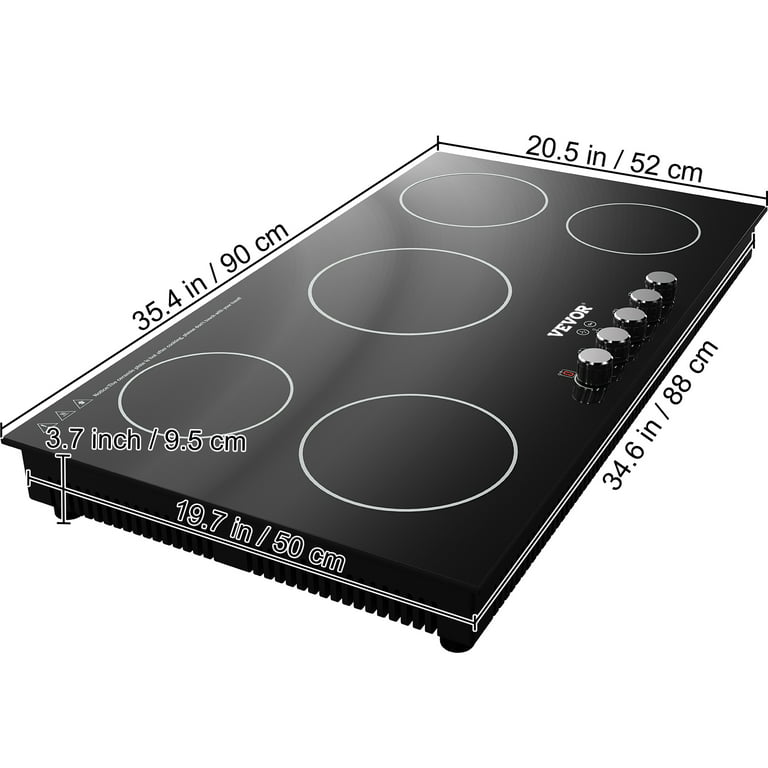 VEVOR Built-in Induction Electric Stove Top 5 Burners,35 inch Electric Cooktop,9 Power Levels & Sensor Touch Control,Easy to Clean Ceramic Glass