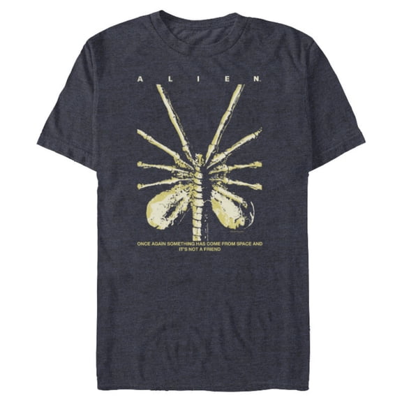 Alien 45th Anniversary Facehugger 1979 Movie Poster Space - Short Sleeve Blended T-Shirt for Adults - Customized-Navy Heather
