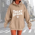 thumbnail image 2 of Tanghaowl Women Sweatshirt Long Sleeve Letter Printed Hoodie Loose Oversize Sweatshirts Pullover Top Blouse Khaki S, 2 of 6