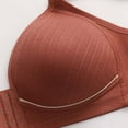 thumbnail image 5 of LYEAA Womens Bras Front Closure Push up Lightly Lined Cotton Wireless Daily Bras Wirefree Adjustable Strap Soft Bralette No Wire Breathable Comfort All Coverage Sleeping Bras for Elderly Brown XL, 5 of 8