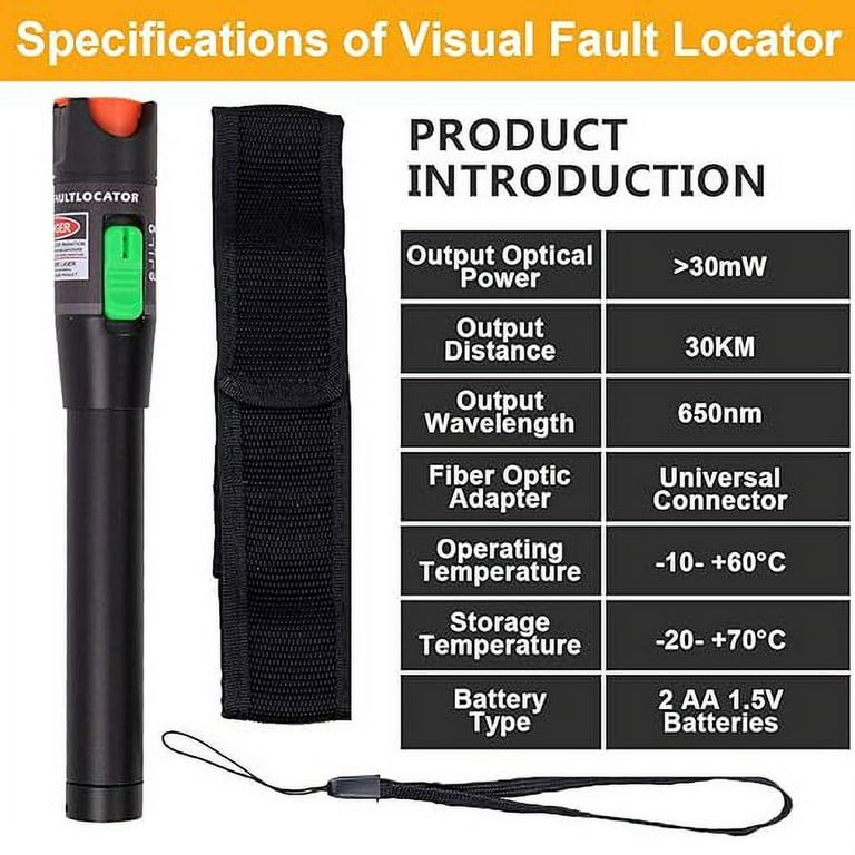 4in1 Li-lion Battery Optical Power Meter,Visual Fault Locator Network Cable Test,Optical Fiber Tester 5km 15km VFL