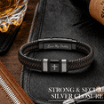 thumbnail image 6 of VEEDOFA Men's Triple Braided Leather Bracelet, Engraved "Love My Daddy", Father's Day Gift for Dad, 6 of 6