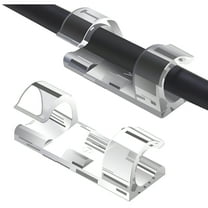 20pcs JacobsParts Clear Plastic Adhesive Cable Cord Wire Organizer Clips Holders for Office, Under Desk, Car, PC, TV, Christmas Lights  (0.2" Diameter)