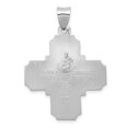 thumbnail image 3 of 14k White Gold Four Way Medal Hollow Pendant Charm, 3 of 4