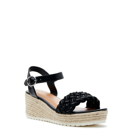 

Time and Tru Women s Braided Wedge Sandals (Wide Width Available)