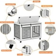 Pefilos 39" Wooden Dog Crate for Medium Dogs Indoor Sliding Door Dog