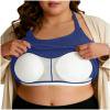 thumbnail image 4 of Nfurl Women's Plus Size Built in Bra Tank Tops Fitted Layering Halter Shelf Bra Tank Tops for Women Ribbed Going Out Sleeveless Tshirts Blue,XXXL, 4 of 4