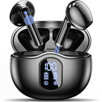 Auriculares Inalámbricos VEATOOL Sonido HiFi 3D, Cuatro Mic ENC, 34H Autonomía, Carga USB-C, Intrauditivos Resistentes al Agua IP7