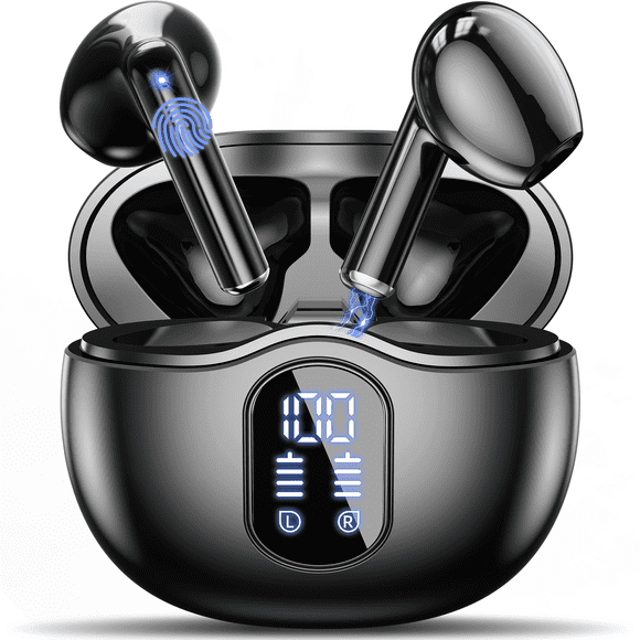 Auriculares Inalámbricos VEATOOL Sonido HiFi 3D, Cuatro Mic ENC, 34H Autonomía, Carga USB-C, Intrauditivos Resistentes al Agua IP7