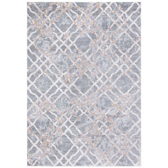 SAFAVIEH Martha Stewart Isabella Diamond Area Rug, Silver/Ivory, 5'3" x 7'7"