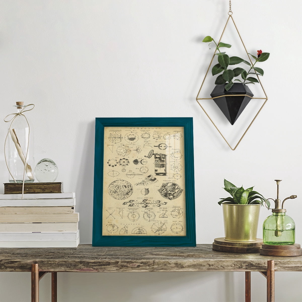 Encyclopediae II -Framed Print w/glass-Ocean Blue