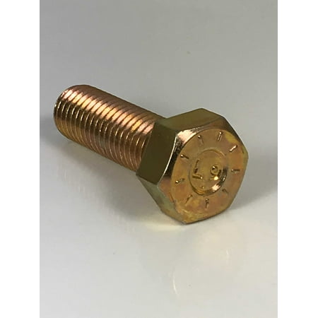 

1/2-13 x 1 Hex Head Cap Screws Alloy Steel Grade 9 Zinc Yellow Plating (Quantity: 750 pcs) - Coarse Thread UNC Fully Threaded Length: 1 inch Thread Size: 1/2 inch