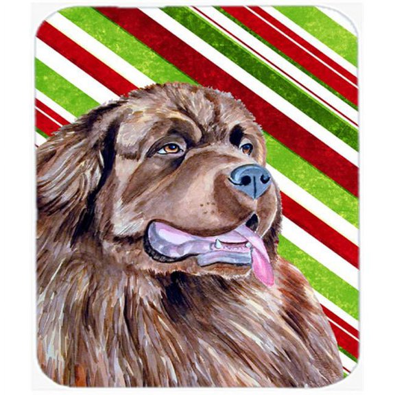 Newfoundland Candy Cane Holiday Christmas Mouse Pad- Hot Pad Or Trivet