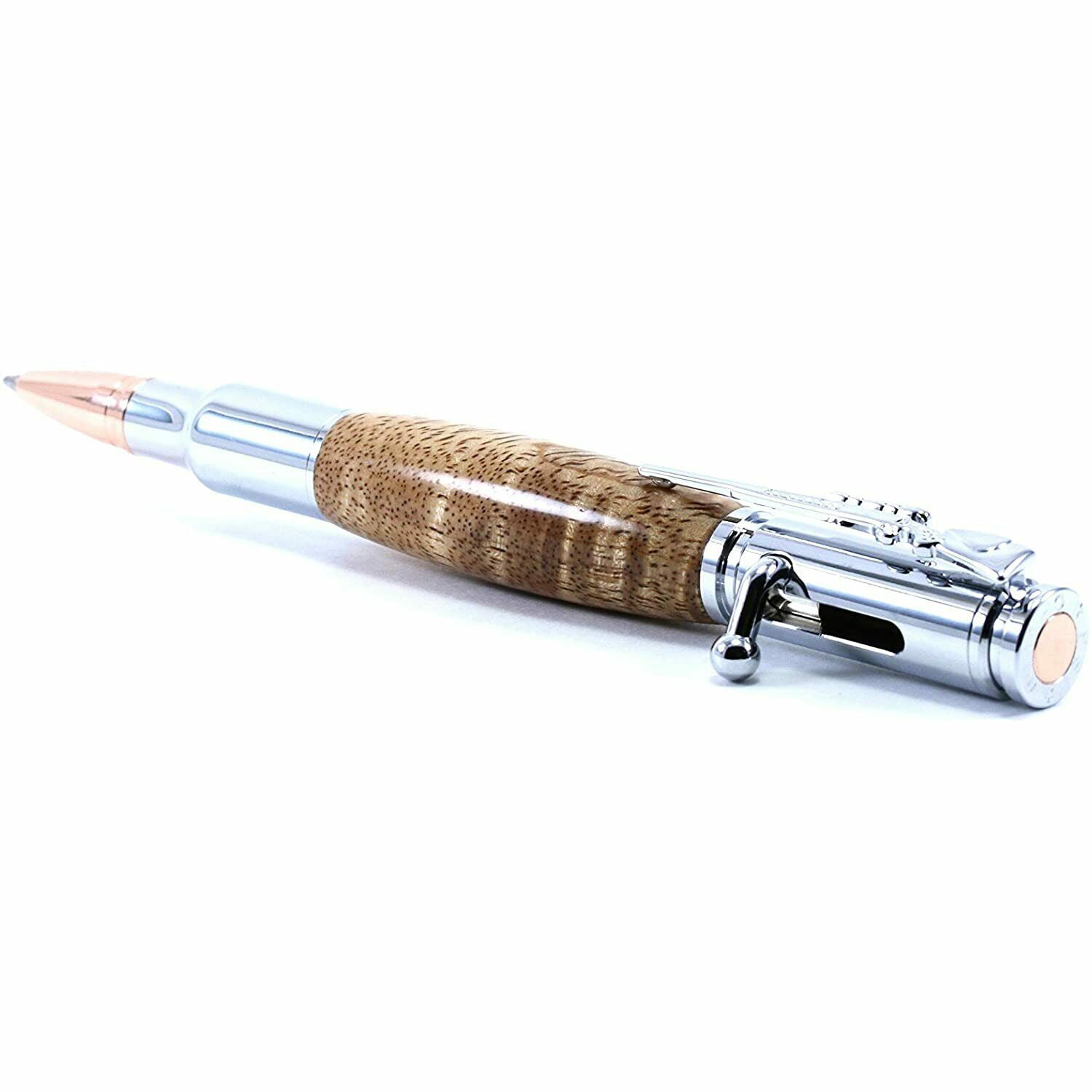 Bolt Action Pen with Case Hand Carved from Mango Wood