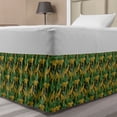 thumbnail image 1 of Tropic Bed Skirt, Safari Jungle Wild JaguarsWalking in Rainforest Plants Monstera Exotic, Elastic Bedskirt Dust Ruffle Wrap Around for Bedding Decor, 4 Sizes, Pale Earth Yellow Green, by Ambesonne, 1 of 2