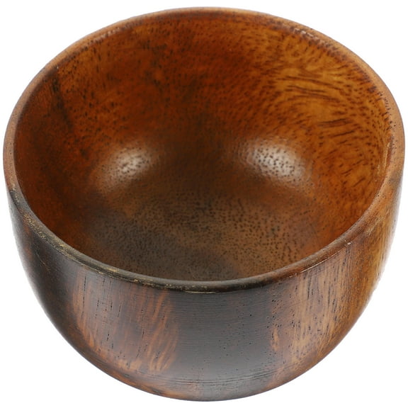 Pretyzoom Serving Bowl Wooden Bowl Dark Brown Wood 1Pcs