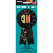 Birthday Cheer 30th Birthday Award Badge, Black, 1ct